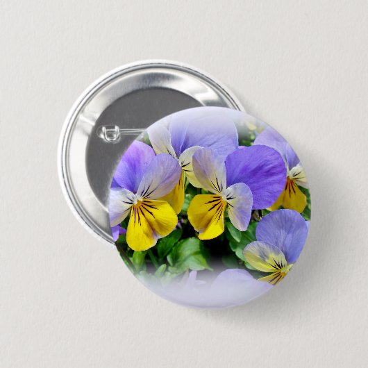 Stiefmütterchen - Lila, gelb Button (Vorne & Hinten)