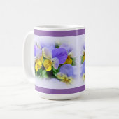 Stiefmütterchen - Lila und gelb Kaffeetasse (Vorderseite Links)