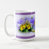 Stiefmütterchen - Lila und gelb Kaffeetasse (Links)