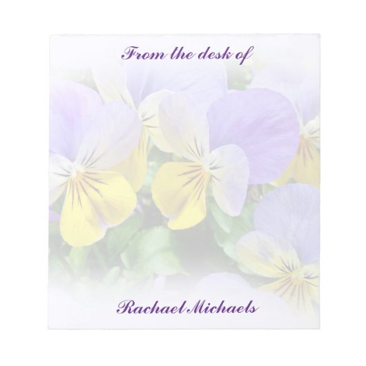 Stiefmütterchen - Lila und gelb Notizblock (Vorderseite)