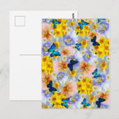 Stiefmütterchen Milchprodukte und Schmetterlinge Postkarte (Vorne/Hinten)