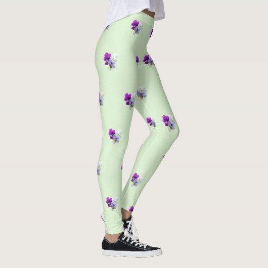 Stiefmütterchen mit drei Blume Muster Legierung Leggings (Rechts)