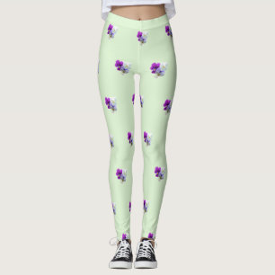 Stiefmütterchen mit drei Blume Muster Legierung Leggings