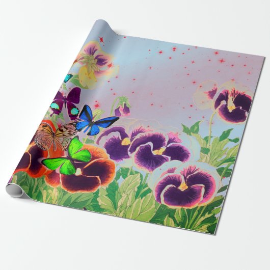 Stiefmütterchen mit ROTEN STARTEN Geschenkpapier (Ungerollt)