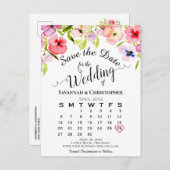 Stiefmütterchen mit Wasserfarbe speichern den Datu Ankündigungspostkarte (Vorne/Hinten)