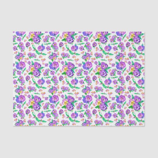 Stiefmütterchen Musterpapier Seidenpapier (Vorderseite)