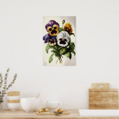 Stiefmütterchen Pansy Blume Art Print Poster (Küche)