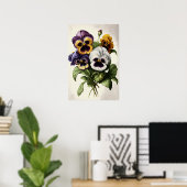 Stiefmütterchen Pansy Blume Art Print Poster (Heimbüro)
