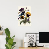 Stiefmütterchen Pansy Blume Art Print Poster (Heimbüro)