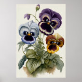 Stiefmütterchen Pansy Blume Art Print Poster (Vorne)