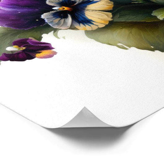 Stiefmütterchen Pansy Blume Art Print Poster (Ecke)