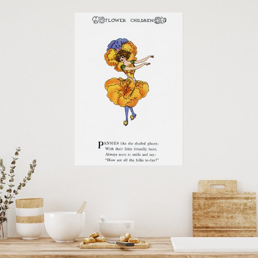 Stiefmütterchen (Pansy) Poster (Küche)