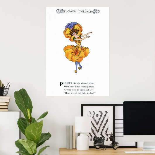 Stiefmütterchen (Pansy) Poster (Heimbüro)