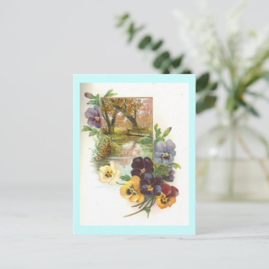 Stiefmütterchen Postkarte (Stehend Vorderseite)