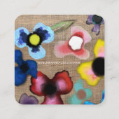 Stiefmütterchen Quadratische Visitenkarte (Rückseite)