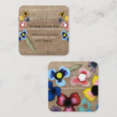 Stiefmütterchen Quadratische Visitenkarte (Vorne/Hinten)