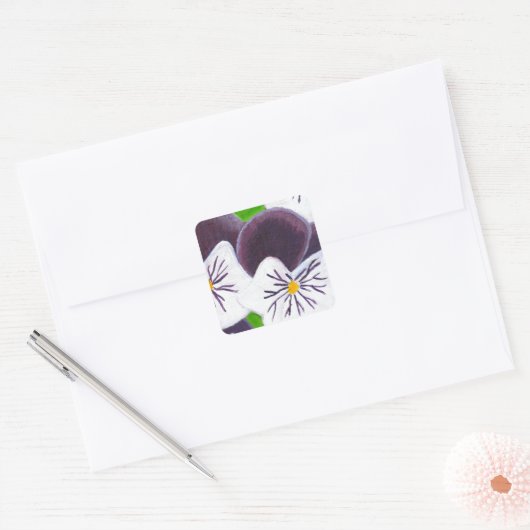 Stiefmütterchen Quadratischer Aufkleber (Umschlag)