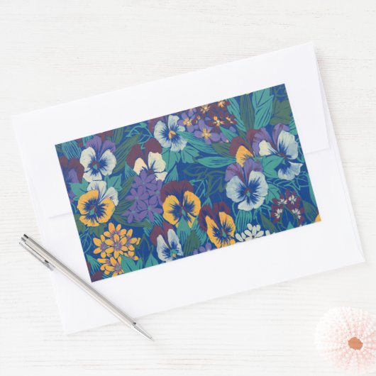 Stiefmütterchen Rechteckiger Aufkleber (Umschlag)