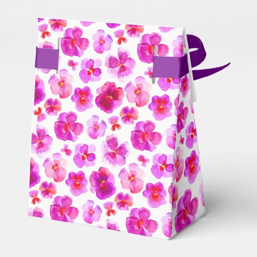 Stiefmütterchen rosa Aquarellkunst Danke Geschenkb Geschenkschachtel (Rückseite)