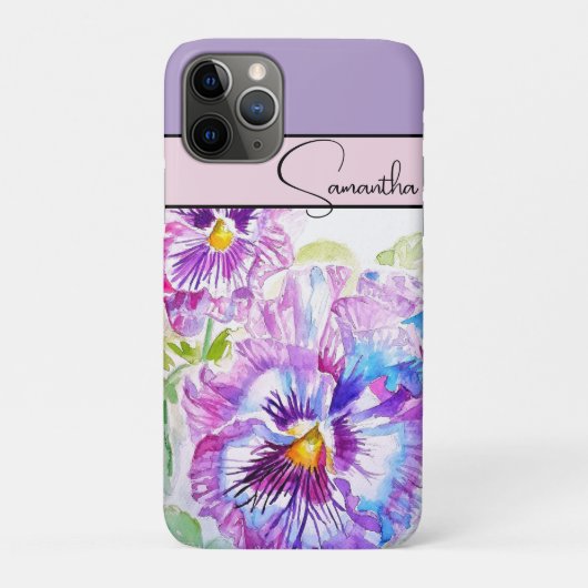 Stiefmütterchen Rosa Wasserfarbe Stiefmütterchen f Case-Mate iPhone Hülle (Rückseite)
