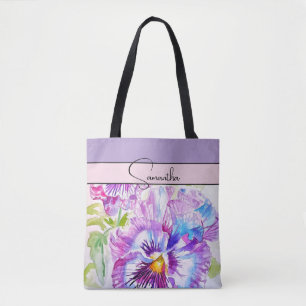 Stiefmütterchen Rosa Wasserfarbe Stiefmütterchen f Tasche
