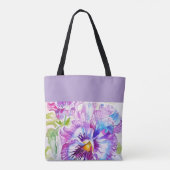 Stiefmütterchen Rosa Wasserfarbe Stiefmütterchen f Tasche (Rückseite)