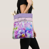 Stiefmütterchen Rosa Wasserfarbe Stiefmütterchen f Tasche (Von Nahem)