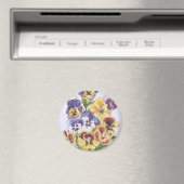 Stiefmütterchen Round Magnet (In Situ (Geschirrspüler))