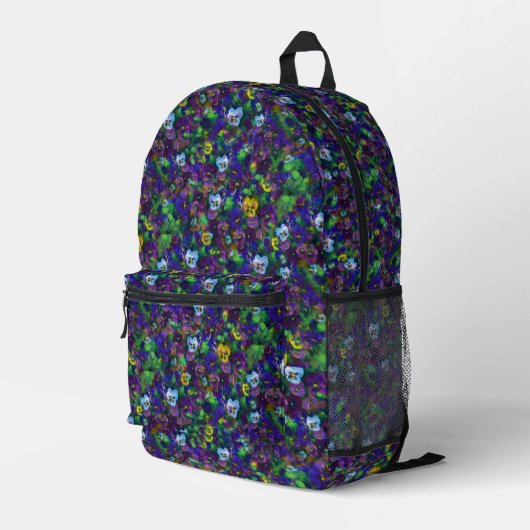 Stiefmütterchen-Rucksack [lila] Bedruckter Rucksack (Rückseitige Ecke Rechts)