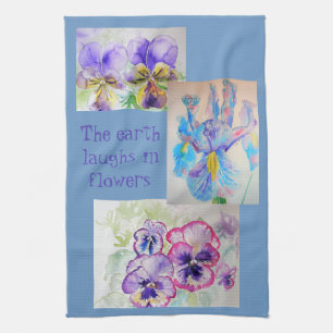 Stiefmütterchen Schwertlilie Viola-Blume Blumen Kü Geschirrtuch