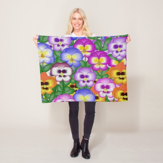Stiefmütterchen Small Fleece Blanket (Beispiel)