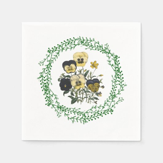 Stiefmütterchen Standard Cocktail Papier Napkins Serviette (Vorderseite)