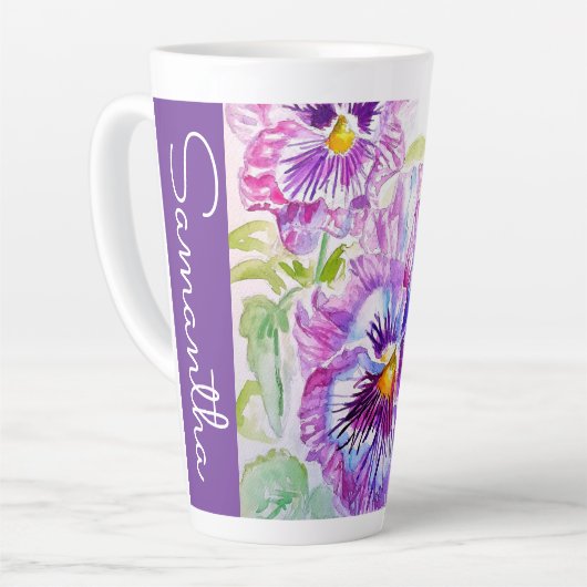Stiefmütterchen Stiefmütterchen-Blume Floral Wasse Milchtasse (Linke Ecke)