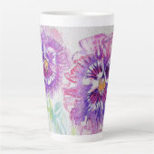 Stiefmütterchen Stiefmütterchen-Blume Wasserfarbe Milchtasse (Vorderseite)