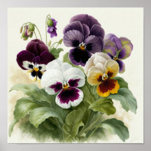 Stiefmütterchen Stiefmütterchen-Blumenkunst-Druckp Poster