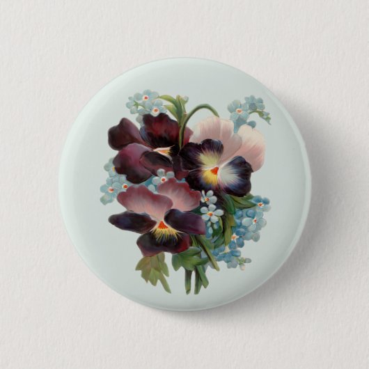 Stiefmütterchen-Sträußchen Button (Vorderseite)