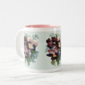 Stiefmütterchen-Sträußchen Zweifarbige Tasse (Vorderseite Links)