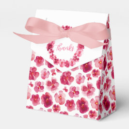 Stiefmütterchen stumpften dunkelrosa Aquarell Dank Geschenkschachtel