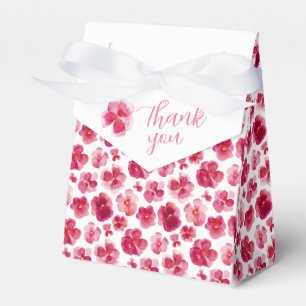 Stiefmütterchen stumpften dunkelrosa Aquarell Dank Geschenkschachtel