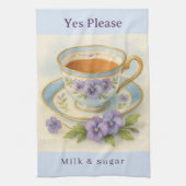 Stiefmütterchen Teetasse Geschirrtuch – Vintage Mi (Vertikal)