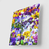 Stiefmütterchen-Uhr Quadratische Wanduhr (Winkel)