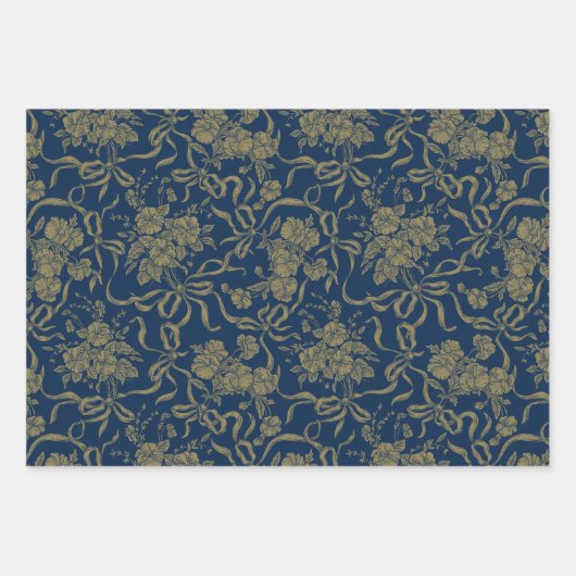 Stiefmütterchen und Bogen - Blumenzwiebelblätter Geschenkpapier Set (Vorderseite 3)