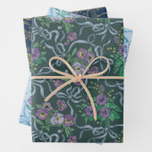 Stiefmütterchen und Bogen - Blumenzwiebelblätter Geschenkpapier Set (Beispiel)