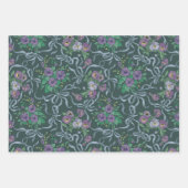 Stiefmütterchen und Bogen - Blumenzwiebelblätter Geschenkpapier Set (Vorderseite)