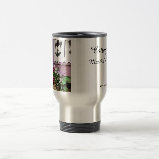 Stiefmütterchen und Fleur-de-lis - Martha's Vineya Reisebecher (Mittel)