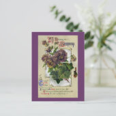 Stiefmütterchen und Ivy Vintag Geburtstag Postkarte (Stehend Vorderseite)