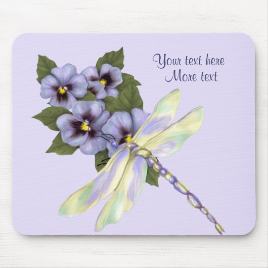 Stiefmütterchen und Libellen Mousepad (Vorne)