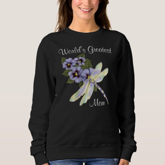 Stiefmütterchen und Libellen Sweatshirt (Vorderseite)