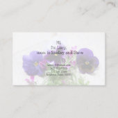 Stiefmütterchen und Lobelia auf alter Telefonnummerkarte (Vorderseite)