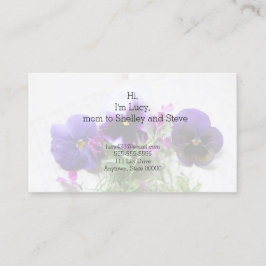 Stiefmütterchen und Lobelia auf alter Telefonnummerkarte